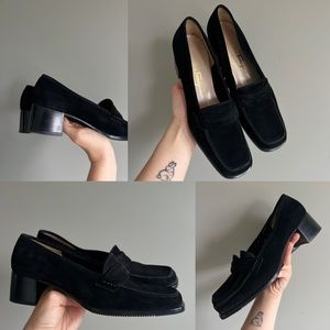 Salvatore Ferragamo Suede heeled loafer